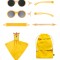 Ochelari de soare pentru copii MOKKI Click &amp; Change, protectie UV, galben, 0-2 ani, set 2 perechi