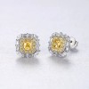 Cercei ARGINT Yellow Crystal Patrat Boho Jewelry Arg398C, Argintboutique