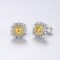 Cercei ARGINT Yellow Crystal Patrat Boho Jewelry Arg398C