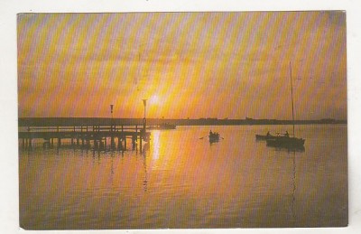 bnk cp Eforie Sud - Apus de soare la Ghiol - uzata foto