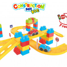 Set 100 de cuburi de constructie, pista de masinute, TechnoK