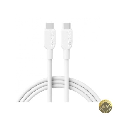 Cablu Date si Incarcare USB-C - USB-C Anker 310 240W 0.9m Alb A81D5H21 foto