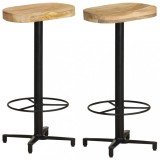 vidaXL Scaune de bar, 2 buc., 76 cm, lemn masiv de mango