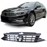 Grila radiator neagra cu benzi cromate, potrivita pentru VW Passat B8 3G Facelift 2019-2023 Performance AutoTuning