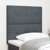Tăblie cap cu lumini cu bandă LED Ajustabil Gri 100 cm Catifea
