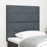 VidaXL Tăblie cap cu lumini cu bandă LED Ajustabil Gri 80 cm Catifea