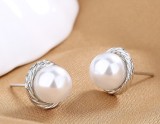 Cumpara ieftin Cercei din Argint 925 Antique Pearl , Eleganta subtila E i accente clasice texturate