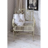 Bancuta Shabby Chic din fier forjat Antik White AJA044