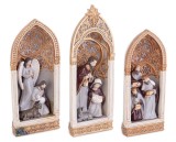 Cumpara ieftin Set 3 decoratiuni Nasterea Domnului polirasina multicolora 15,5x5x23,5h