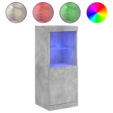 Cumpara ieftin Servanta cu lumini LED, gri beton, 41x37x100 cm