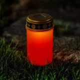 Lumanare solara LED efect flacara, fixare in pamant, alb cald, 20 cm, decor gradina exterior