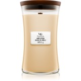 Woodwick Vanilla Bean lum&acirc;nare parfumată cu fitil din lemn 609,5 g