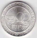 AUSTRIA 100 Schilling Arlberg-Tunnel Silingi 1978