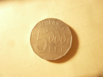 Moneda 5000 lei 2002 aluminiu cal. Buna foto