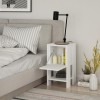 Noptiera Ema Albă cu Sertar, 30x27x30 cm, PAL Melaminat, Adana - Mobilier Dormitor Elegant și Practic