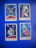 HOPCT LOT NR 386 COSMONAUTICA 1966 -4 TIMBRE VECHI-STAMPILAT-RO