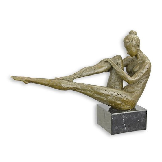 Femeie nud-statueta din bronz pe un soclu din marmura BX-45