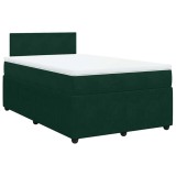 Cumpara ieftin Pat box spring cu saltea, verde inchis, 120x200 cm, catifea