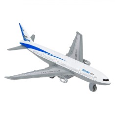 Avion Jucărie Metalic, Boeing 777, Alb Argintiu, 14x14x4cm