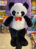 Urs panda din plus pufos si catifelat cu papion rosu 60cm vali24