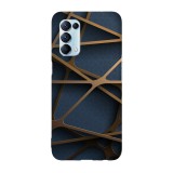 Husa compatibila cu Oppo A54 5G model abstract shapes on blue wall, Silicon, TPU, Viceversa, Transparent, Carcasa