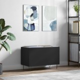 vidaXL Dulap pentru discuri, negru, 74,5x38x48 cm, lemn prelucrat