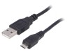 Cablu USB 2.0 A-Micro B 1m Negru, Akyga