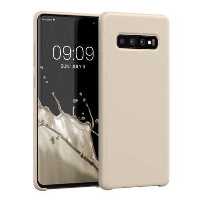 Husa kwmobile pentru Samsung Galaxy S10 Plus, Silicon, Crem, 49028.125 foto