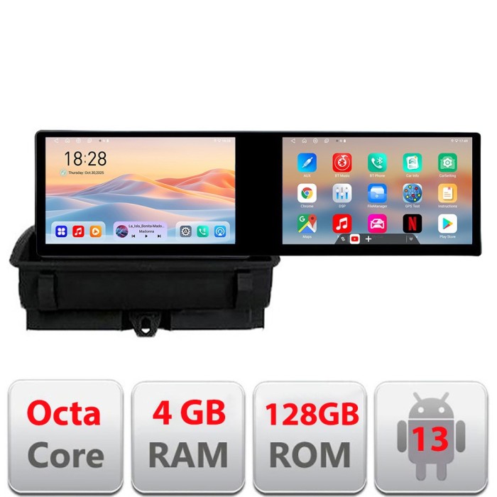 Navigatie Audi Q3 2011-2018 Edotec 2 ecrane 8 core 4+128 21.6 inch Incell android Wifi 5Ghz gps internet Kit-q3 CarStore Technology