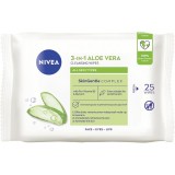 Servetele demachiante 3 in 1 cu aloe vera, 25 bucati, Nivea