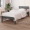 vidaXL Cadru de pat single, gri, 90x190 cm, lemn masiv de pin 810114