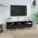 Cumpara ieftin Comodă TV, negru, 150x30x44,5 cm, lemn prelucrat