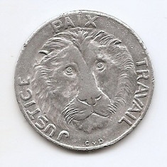 Congo 10 Francs 1965 - Justice, Paix, Travail, Aluminiu, 29.8 mm KM-1