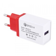 Incarcator Retea 3,5 A QC 3,0 Cu Mufa USB Rosu foto