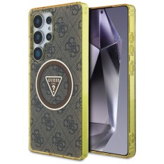 Husa Samsung Galaxy S25 Ultra originala Guess IML Metal Glitter 4G Circle Triangle MagSafe, maro, GUHMS25LHG4PRTGW foto
