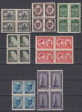 ROMANIA 1922 LP 73 INCORONAREA REGELUI LA ALBA IULIA BLOCURI DE 4 TIMBRE MNH