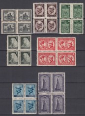 ROMANIA 1922 LP 73 INCORONAREA REGELUI LA ALBA IULIA BLOCURI DE 4 TIMBRE MNH