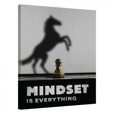 Tablou Canvas, Tablofy, Mindset is Everything &amp;middot; Chess Edition, Printat Digital, 90 &amp;times; 120 cm foto