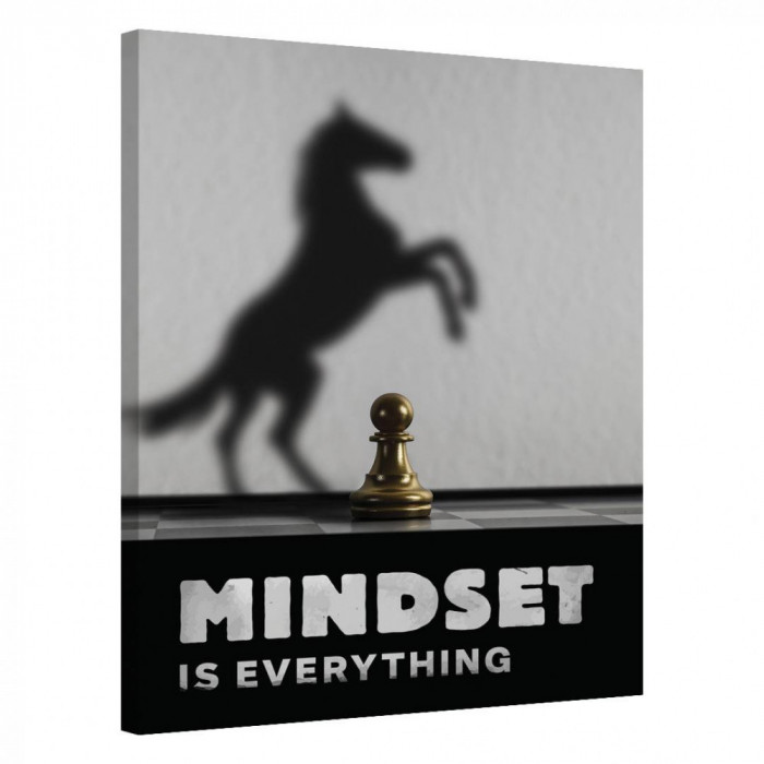 Tablou Canvas, Tablofy, Mindset is Everything &middot; Chess Edition, Printat Digital, 90 &times; 120 cm