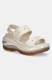 Crocs papuci Classic Mega Crush Sandal femei, culoarea maro, cu platforma, 207989.214