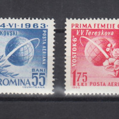 ROMANIA 1963 LP 563 COSMONAUTICA VOSTOK 5 SI 6 SERIE MNH