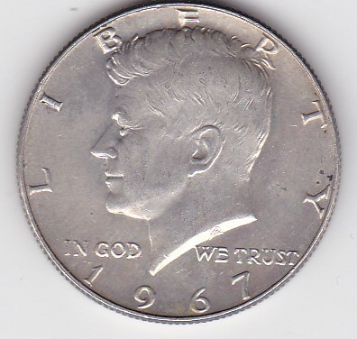 SUA USA 1/2 Kennedy Half Dollar dolar 1967 foto