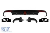 Difuzor tip Brabus cu capete negre potrivit pentru bara spate A Design pe Mercedes S-Class W222 2013-2017 -oo--oo- Performance AutoTuning