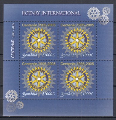 ROMANIA 2005 LP 1673 CENTENARUL ROTARY BLOC MNH foto