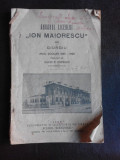 Anuarul liceului Ion Maiorescu Ion Maiorescu din Giurgiu, anul scolar 1925-1926 - Savin P. Popescu