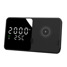Ceas desteptator cu incarcare wireless W5 si afisaj temperatura in timp real foto