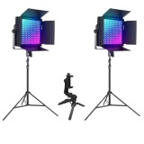 Cumpara ieftin Sistem profesional RBG1200 Lampa Video LED RGB 60W 2500K-8500K, 2 trepiede reglabile si 1 mini trepied inclus, control APP pentru studio si streaming