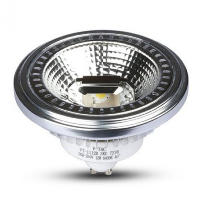 Spot LED V-Tac, 12 W, GU10, 4500 K, IP20, 900 lumeni, aluminiu