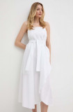 Cumpara ieftin Armani Exchange rochie din bumbac culoarea alb, mini, evazati, 3DYA28 YN4RZ