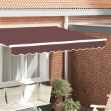 vidaXL Marchetă Cadru 2.5m Maro Poliester Dreptunghiulară Umbra Balcon Exterior Copertina